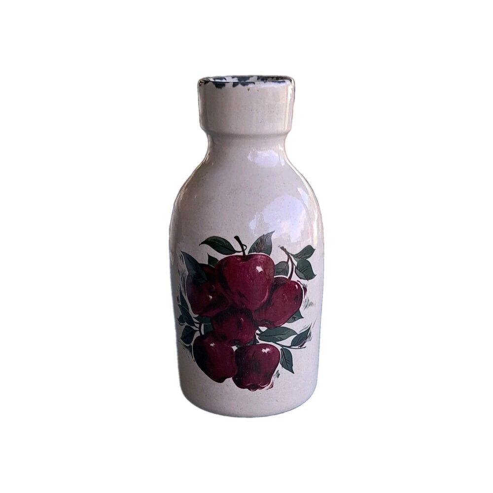 Home & Garden Party 1999 Apples Ceramic Vase Handmade Hand Painted MW/DS Safe